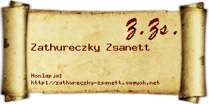 Zathureczky Zsanett névjegykártya
